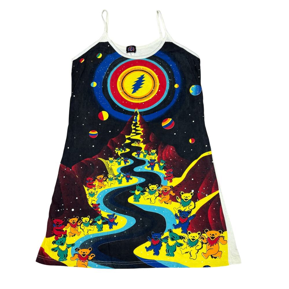 Grateful Dead AOP Psychedelic Tank Dress Women's Small Indie Hippie Deadhead